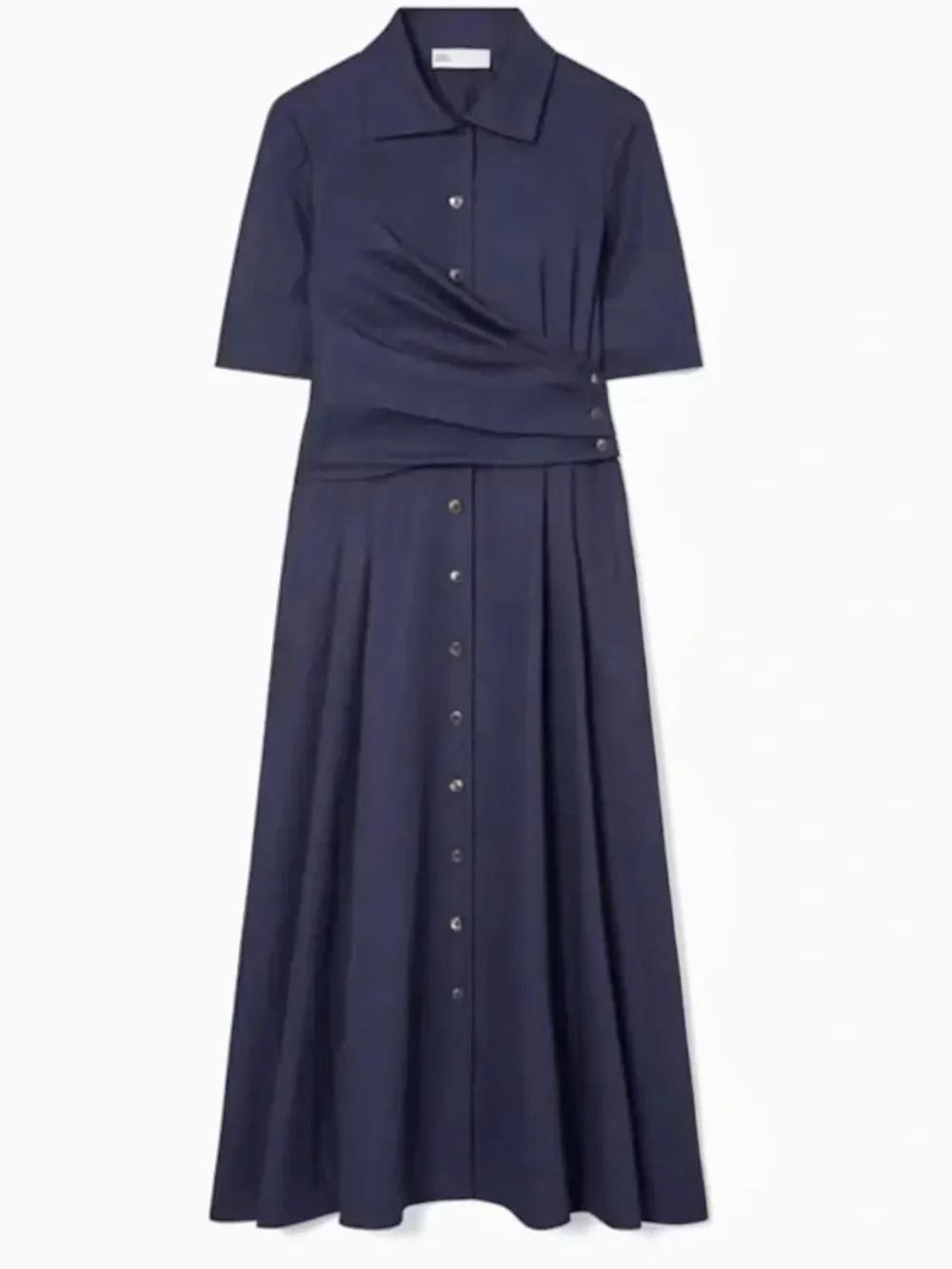 Tory Burch Poplin Wrap Shirtdress Navy Blue A-line NWOT